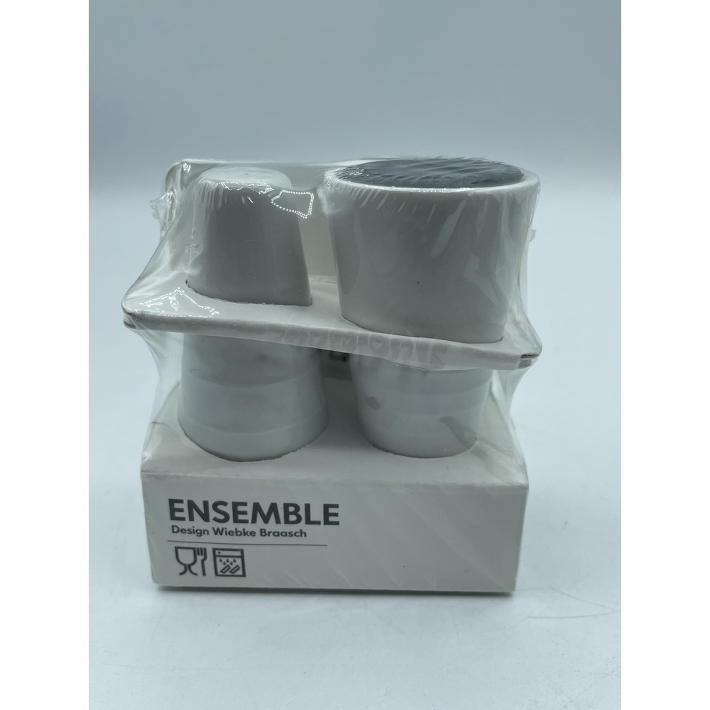 NEW IKEA Ensemble Design Wiebke Braasch Ceramic Salt & Pepper Shaker Set White